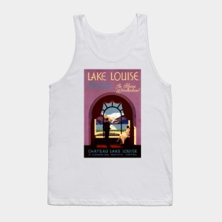 Canadian Rockies Lake Louise Chateau Lake House Hotel Vintage Travel Tank Top